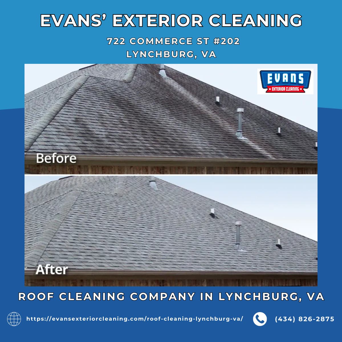 Roof Cleaning Company in Lynchburg, VA - Evans' Exterior Cleaning