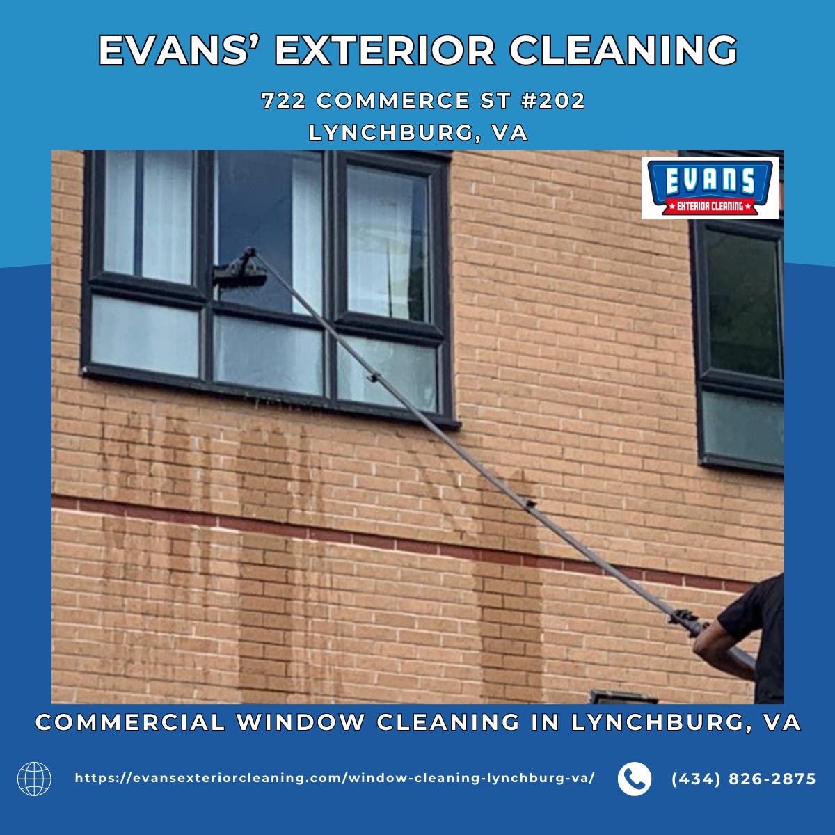 Commercial Window Cleaning in Lynchburg, VA - Evans' Exterior Cleaning