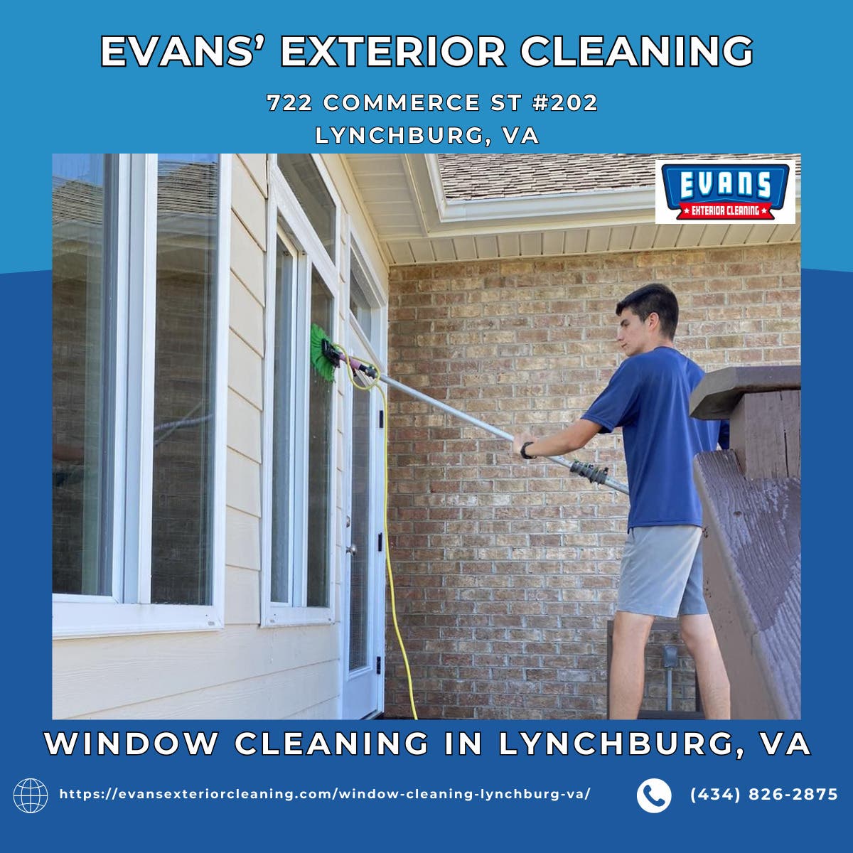 Window Cleaning in Lynchburg, VA - Evans' Exterior Cleaning