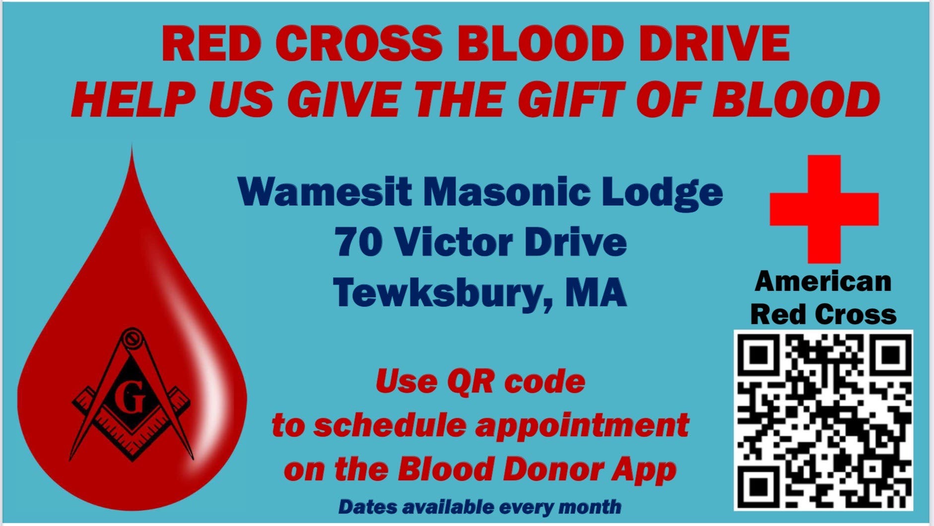 Blood Drive - Wamesit Masonic Lodge