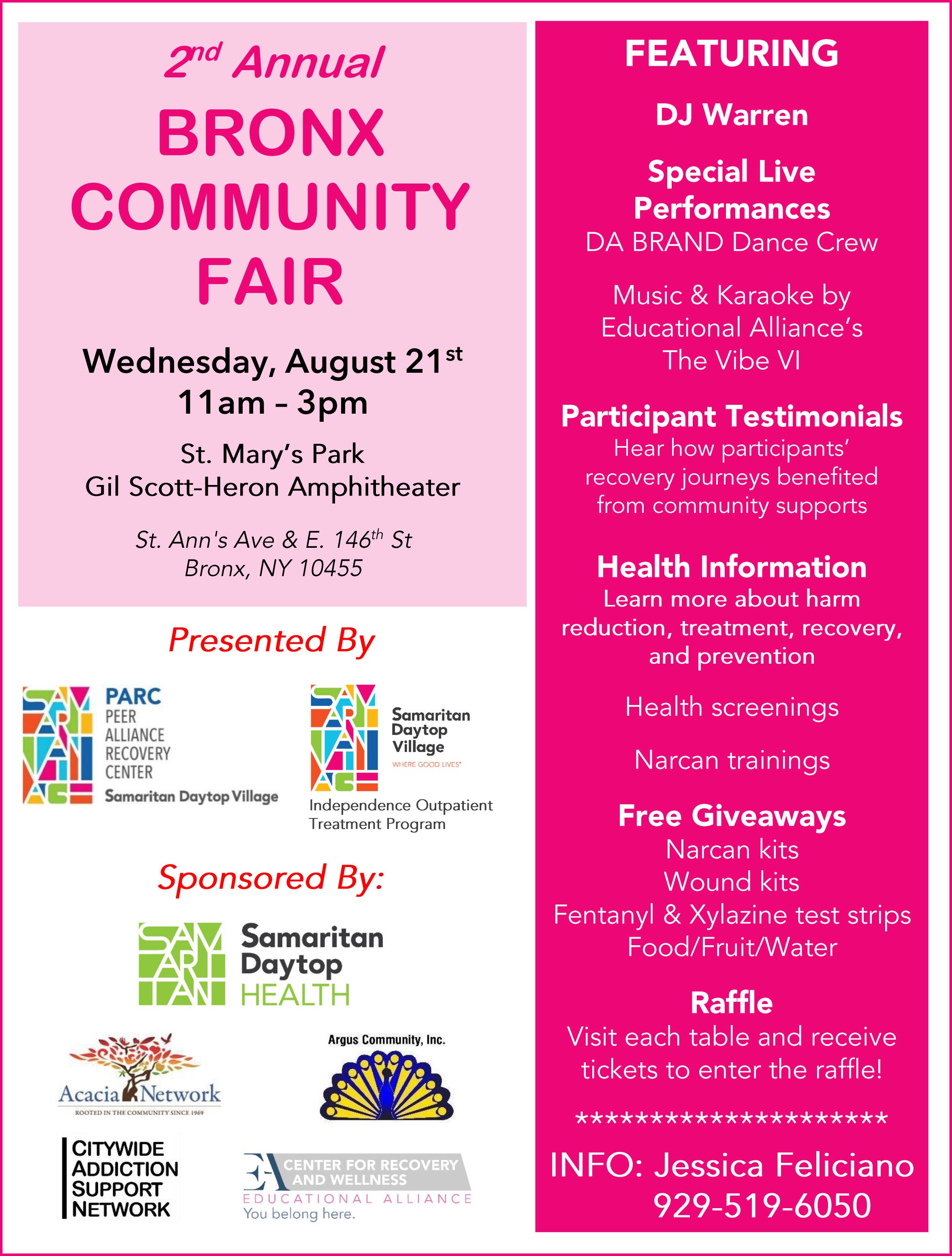 Samaritan Daytop Village’s 2nd Annual Bronx Community Fair