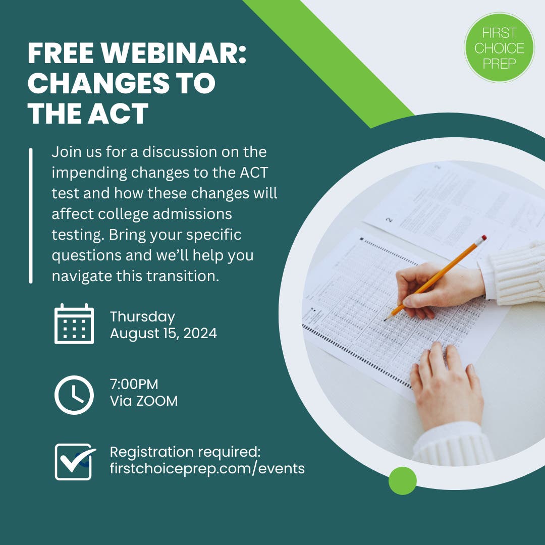 Free Webinar  - Changes to the ACT