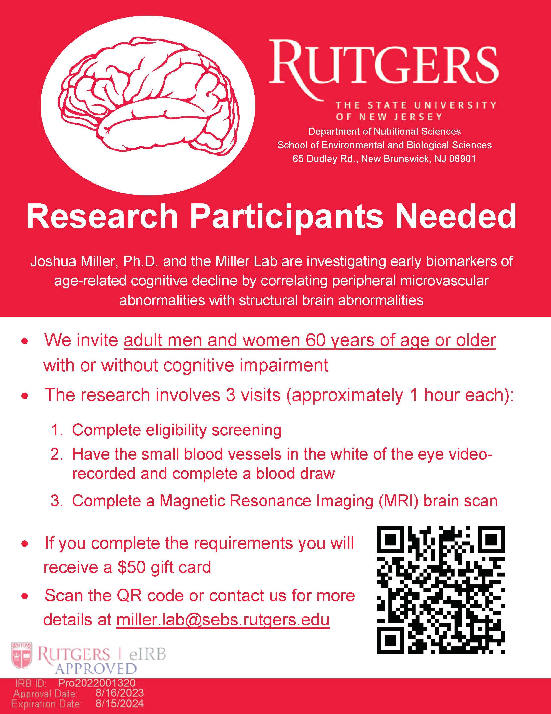 Participants Needed for a Study on Cognitive Decline at Rutgers University
