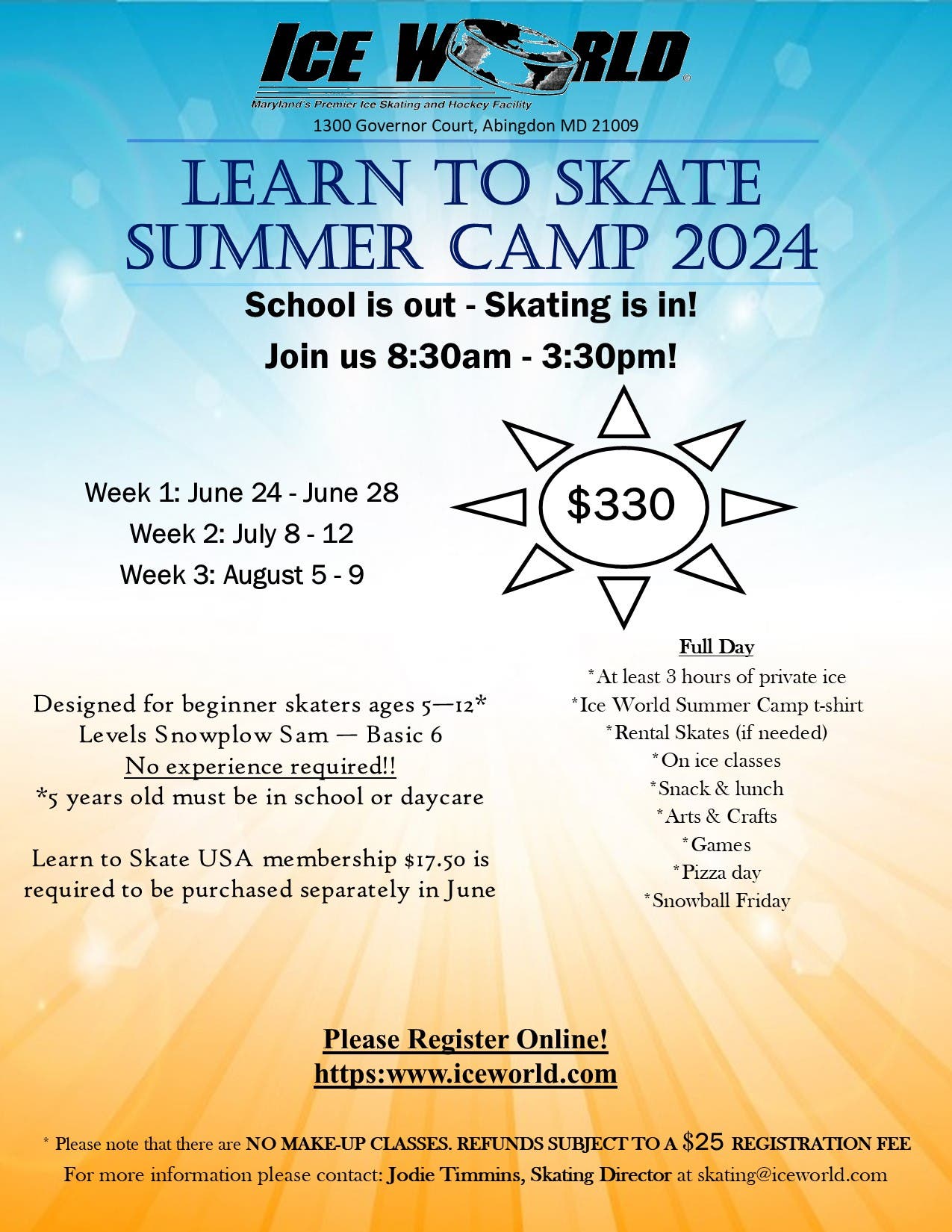 Ice World Learn to Skate Summer Camps!