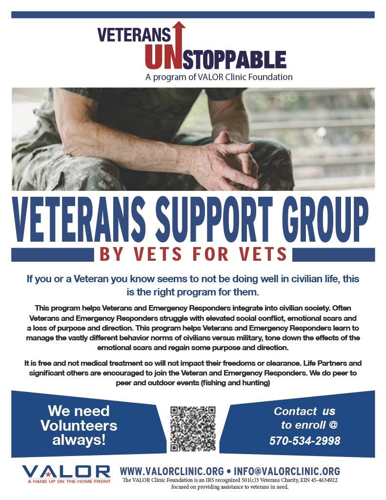 VETERANS UNSTOPPABLE PROGRAM RETREAT CLASSES - VALOR Clinic Foundation