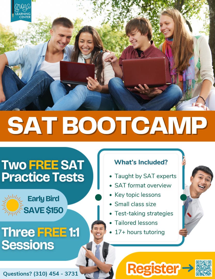 SAT Bootcamp - FREE tutoring + FREE test prep included