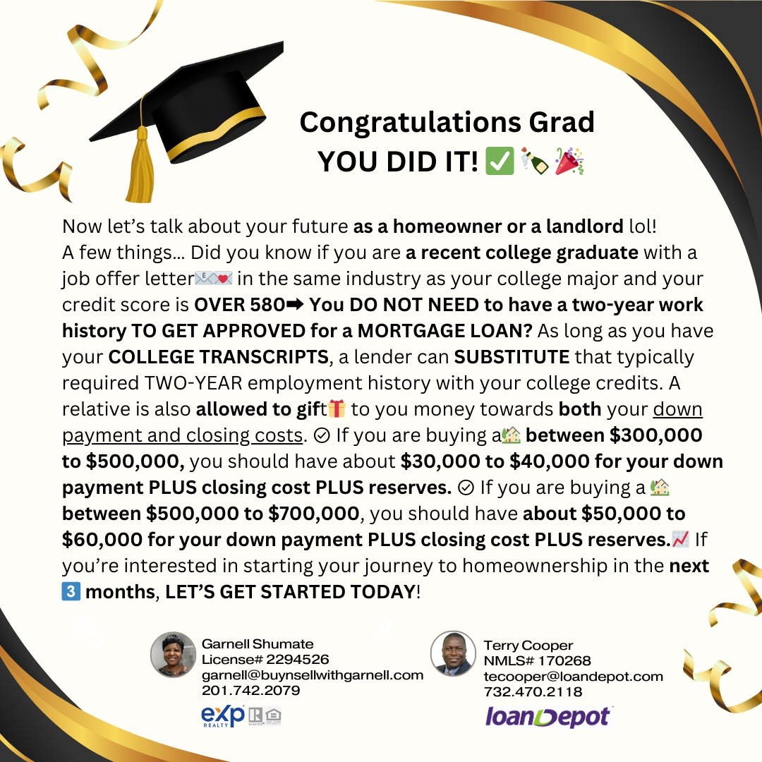 Congrats Grad! Let's Start Your Homebuying Journey Today!