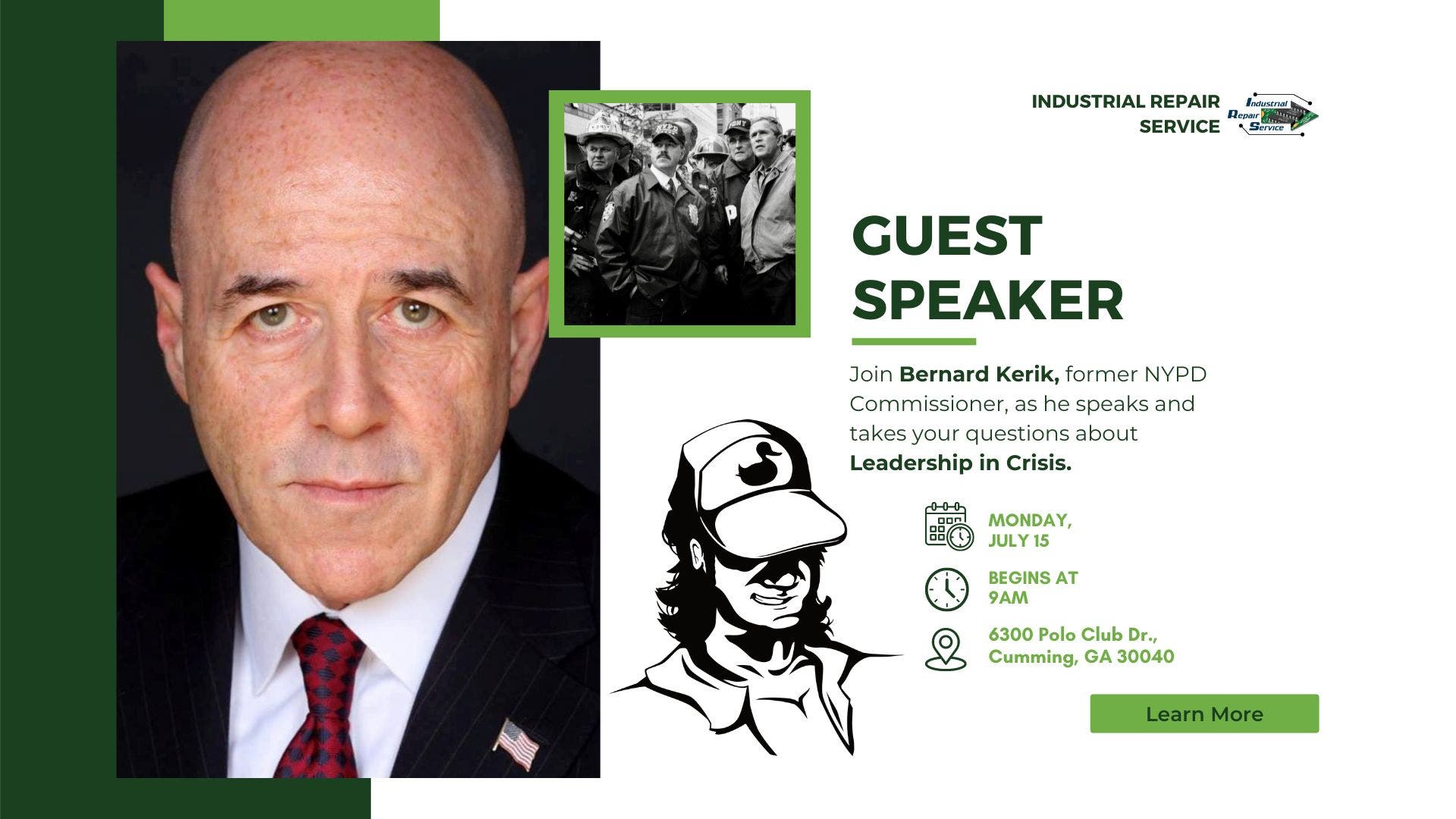 Industrial Repair Service Honors Kaleb Duckworth: Inspiration Breakfast with Bernard Kerik