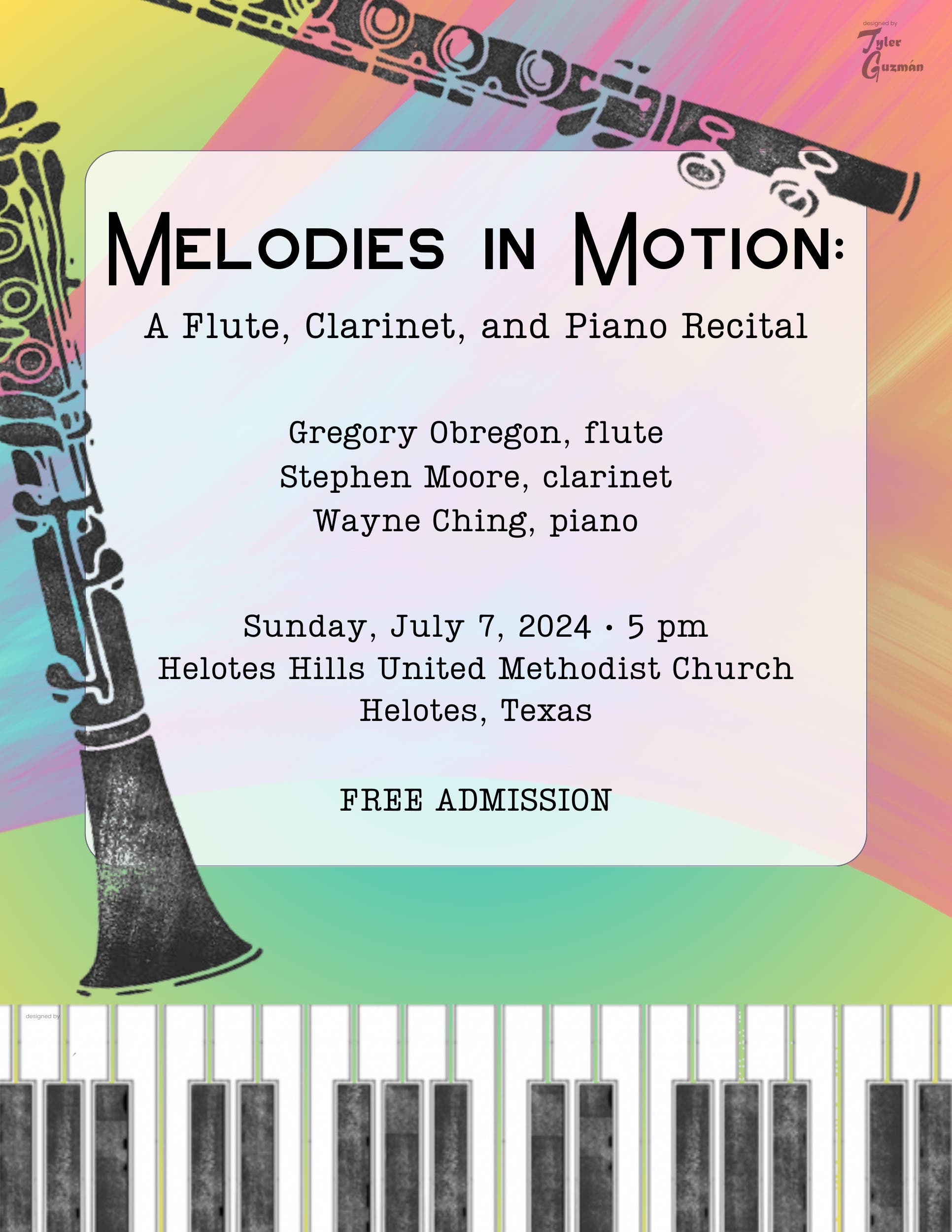 Melodies in Motion: a flute, clarinet, and piano recital