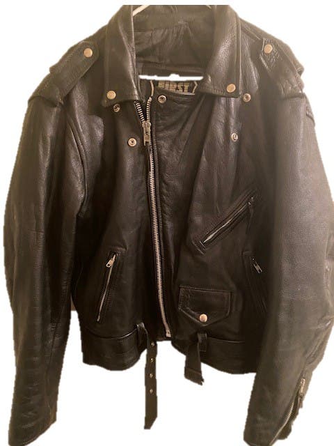 Vintage 1990s First Genuine Leather Biker Jacket - $150.00