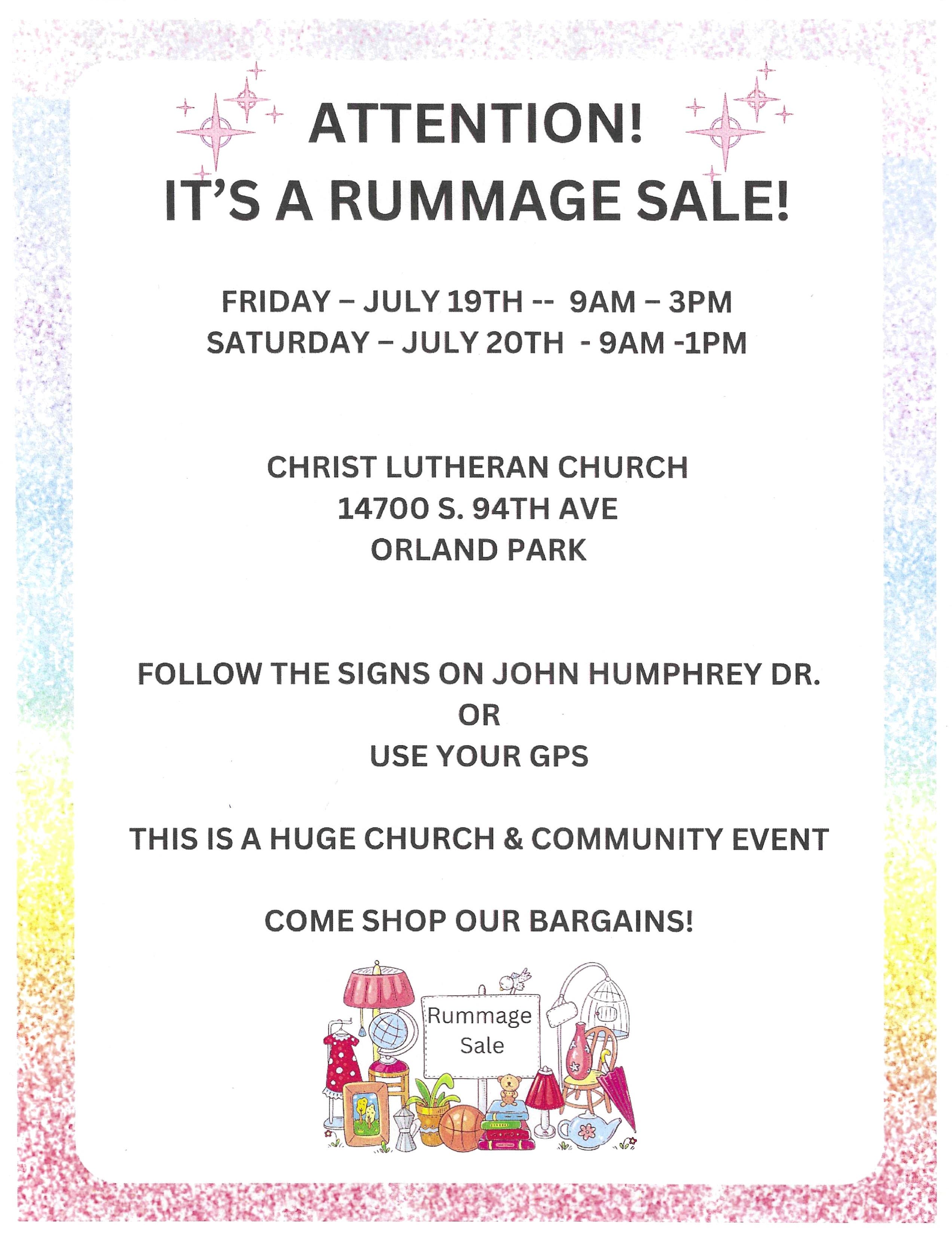 HUGE Rummage Sale