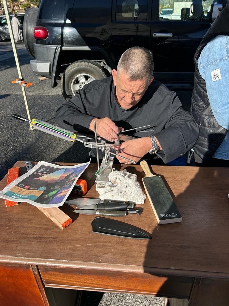 Knife sharpening by hand