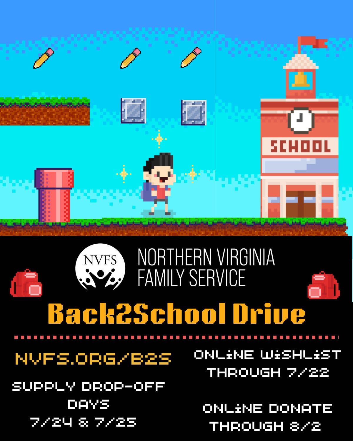 Donate to the NVFS Back2School Drive 