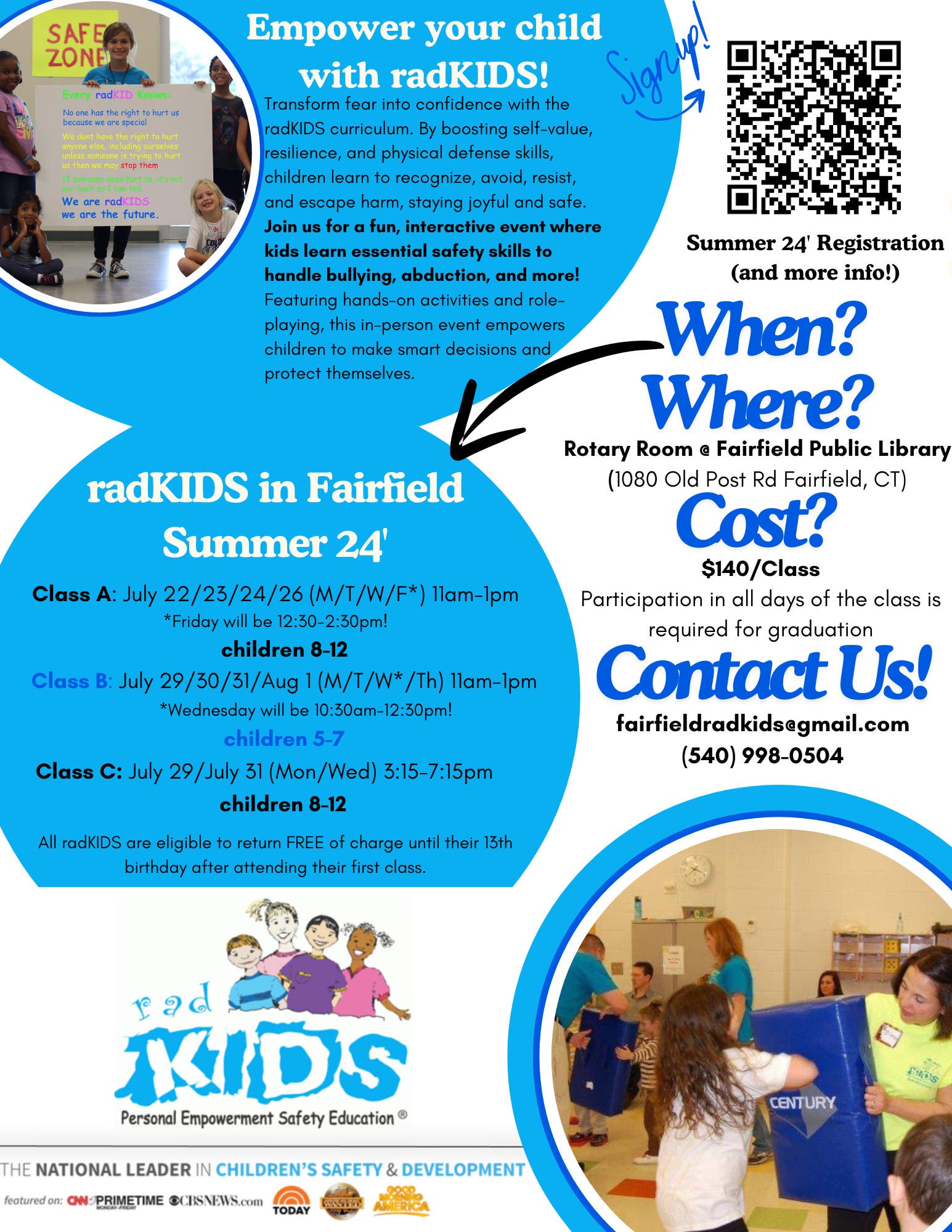 Fairfield radKIDS! Don't miss this opportunity to equip your child with important life skills!