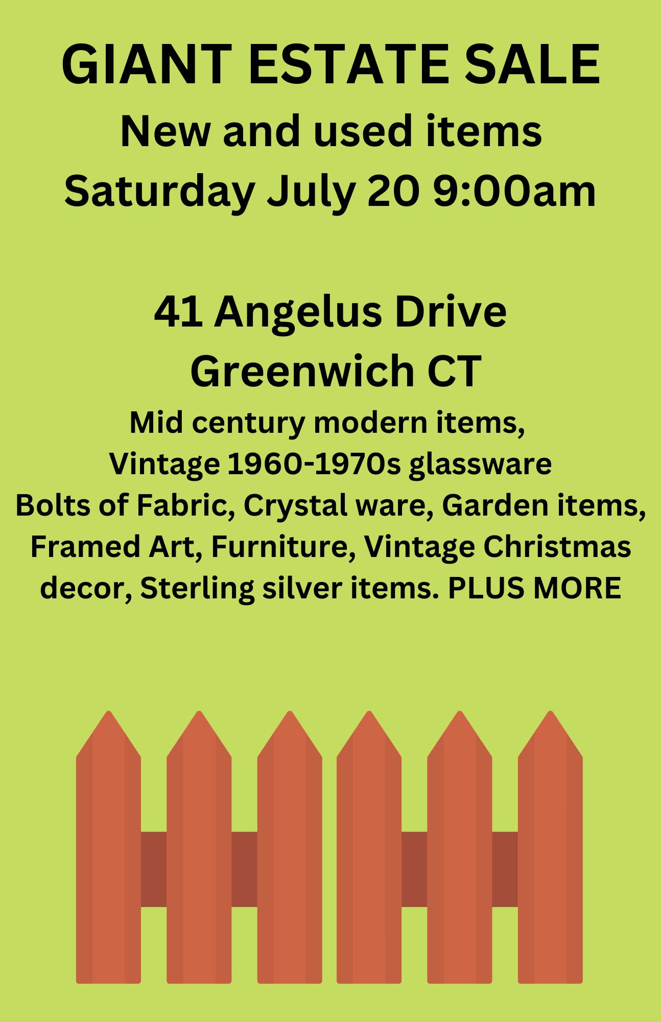 GIANT Estate Sale Saturday July 20 9:00am