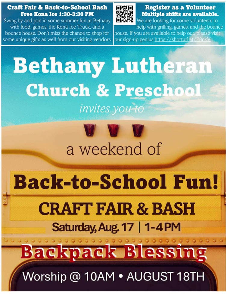 Craft Fair & Back-To-School Bash