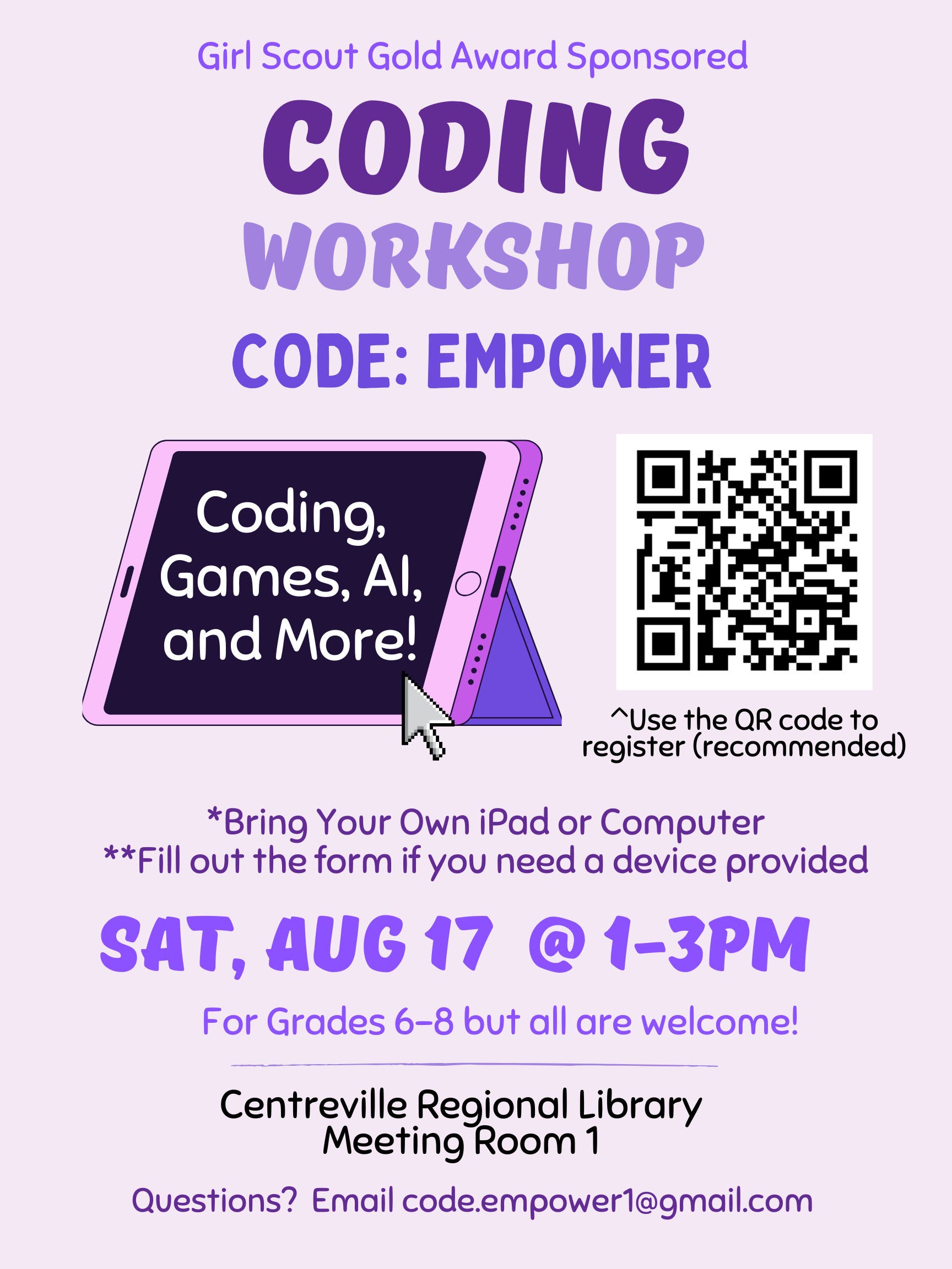 Girl Scout Gold Award Project - Code: Empower Workshop