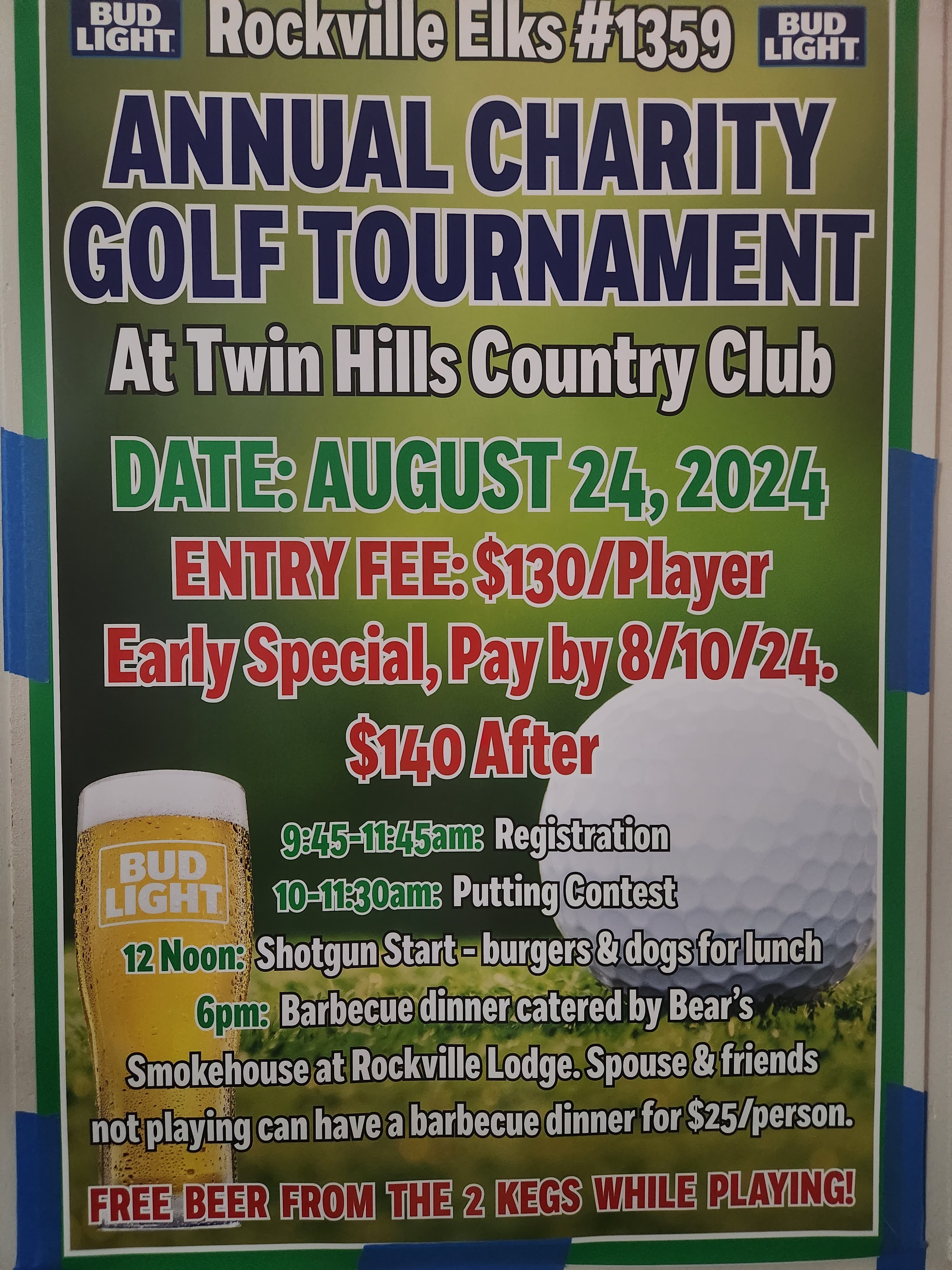 Rockville Elks #1359 Annual Charity Golf Tournament