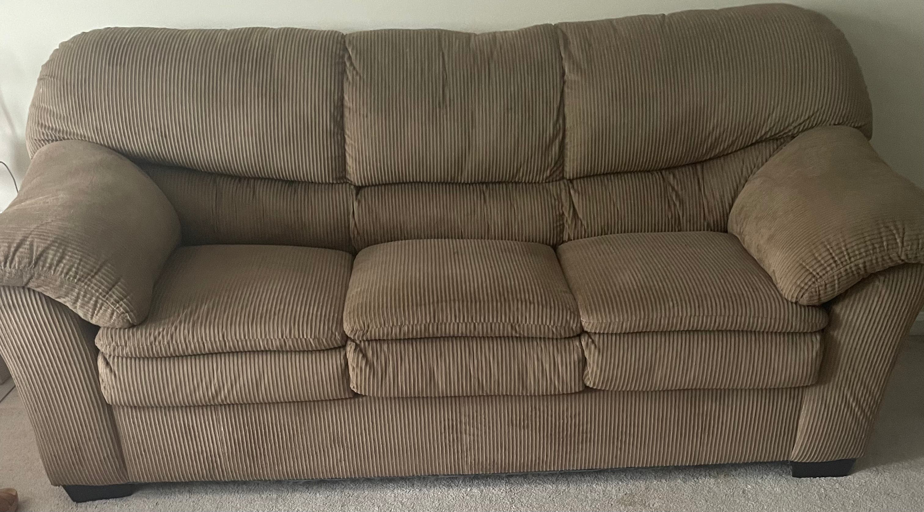 Raymour and Flanagan beige couch in good condition