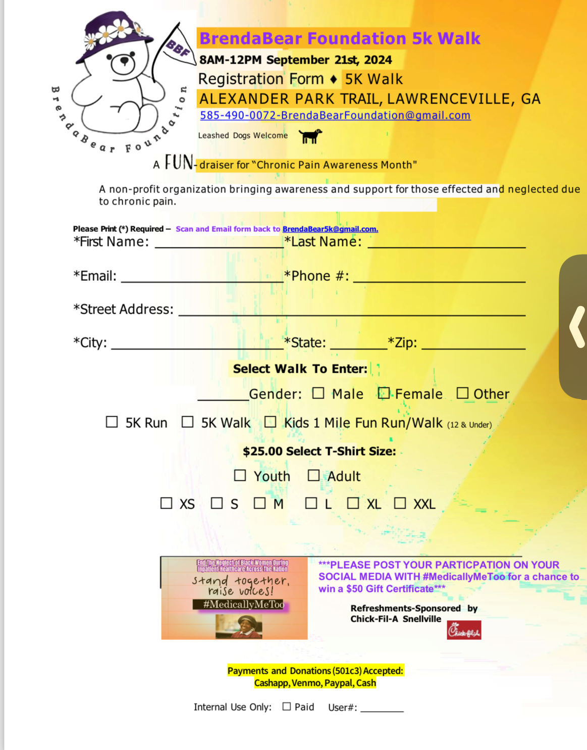 5k Walk for Chronic Pain Awareness Month