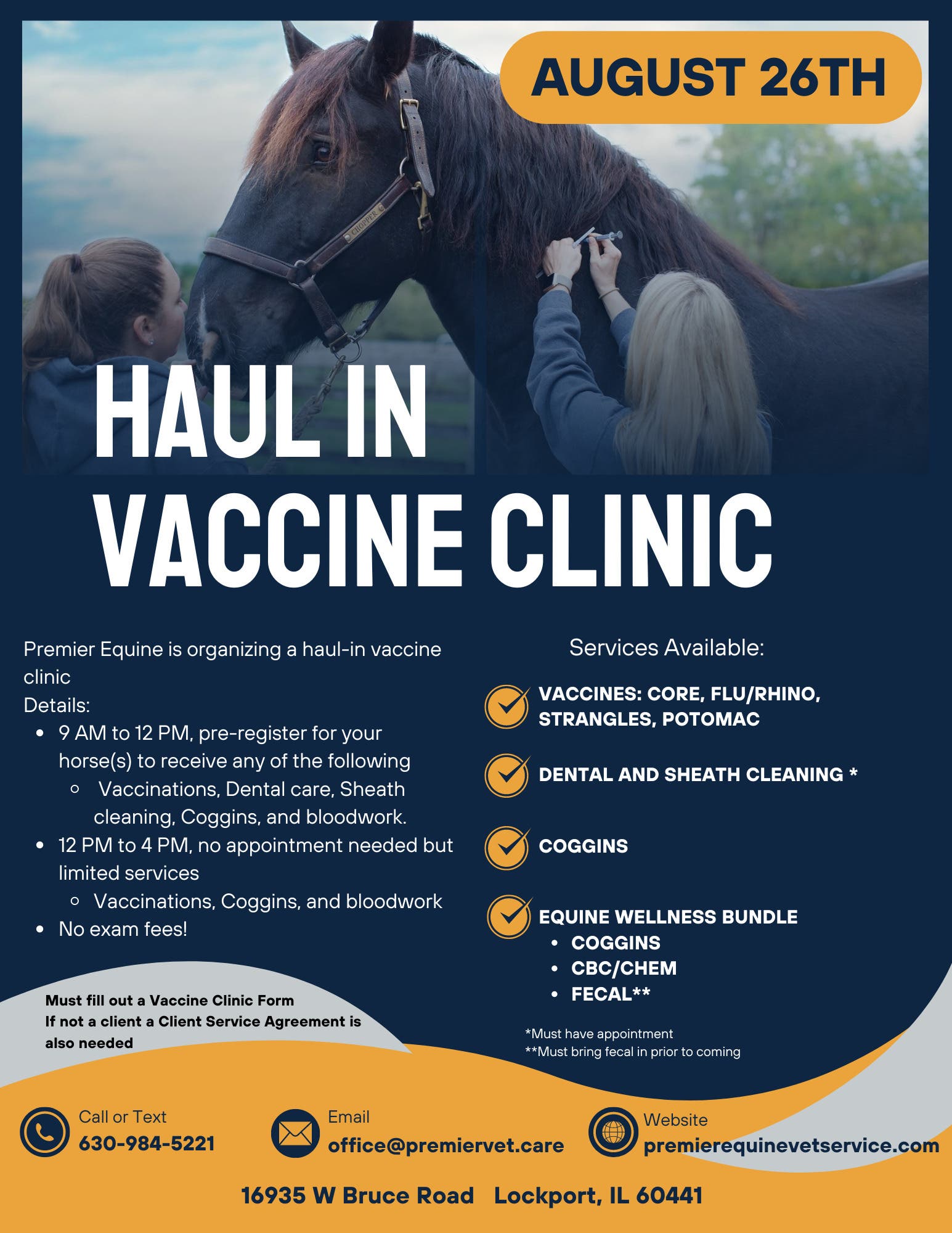 Horse Haul in Vaccine/Dental Clinic