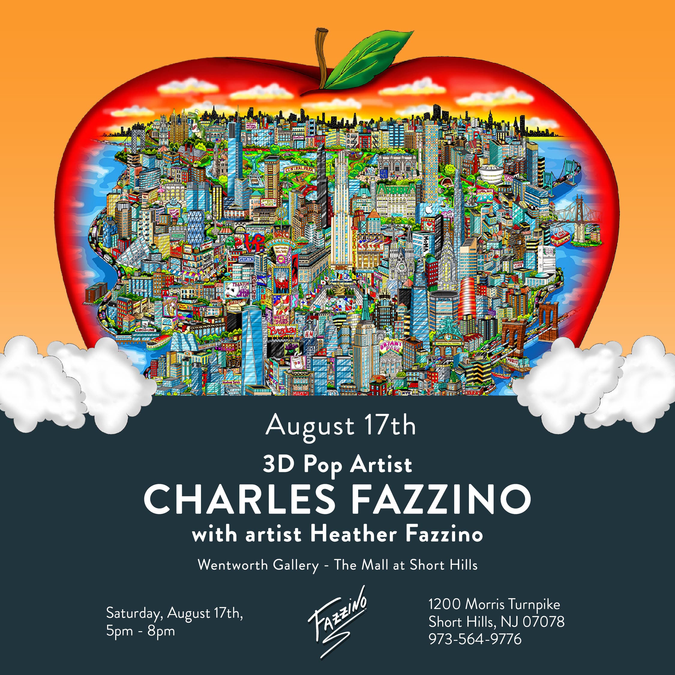 3D Pop Artist Charles Fazzino at Wentworth Gallery in Short Hills, NJ w/ Artist Heather Fazzino