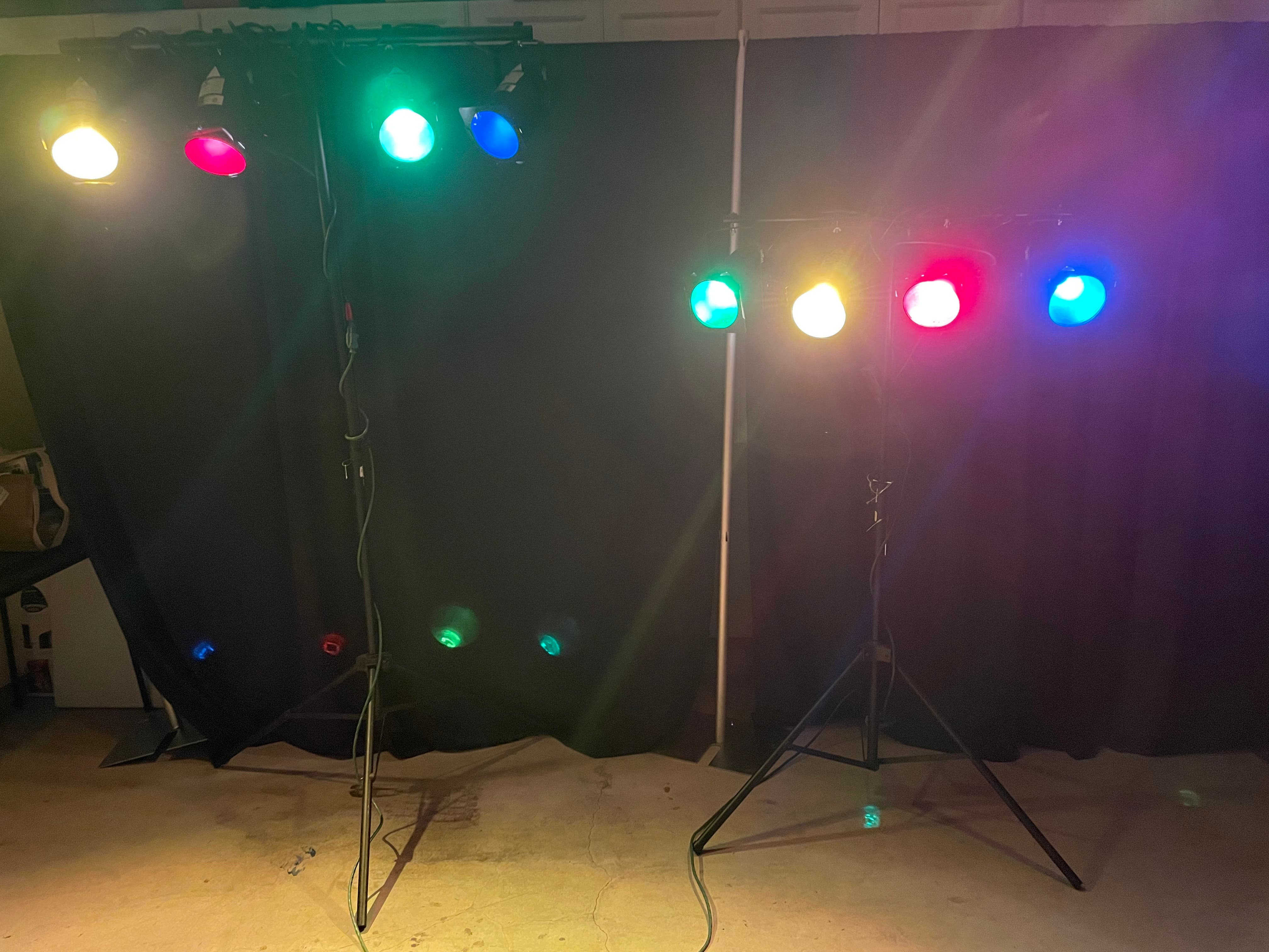 Colored Stage Lights with Support Poles $150.00