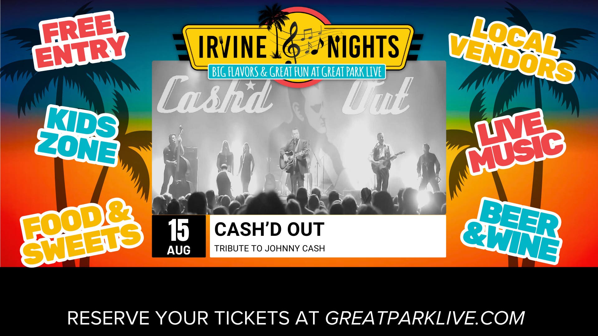 Irvine Nights Summer Series featuring Cash'd Out at Great Park Live