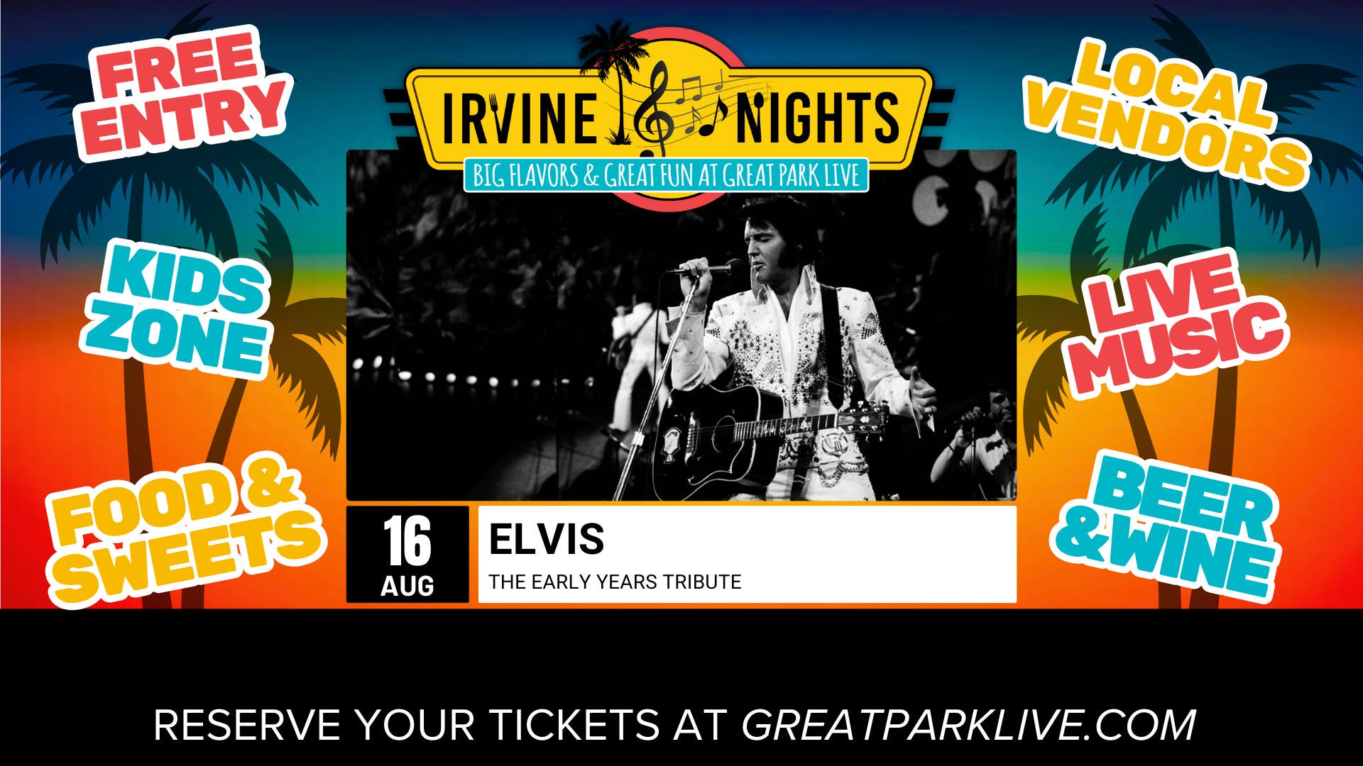 Irvine Nights Summer Series ft: Elvis The Early Years at Great Park Live