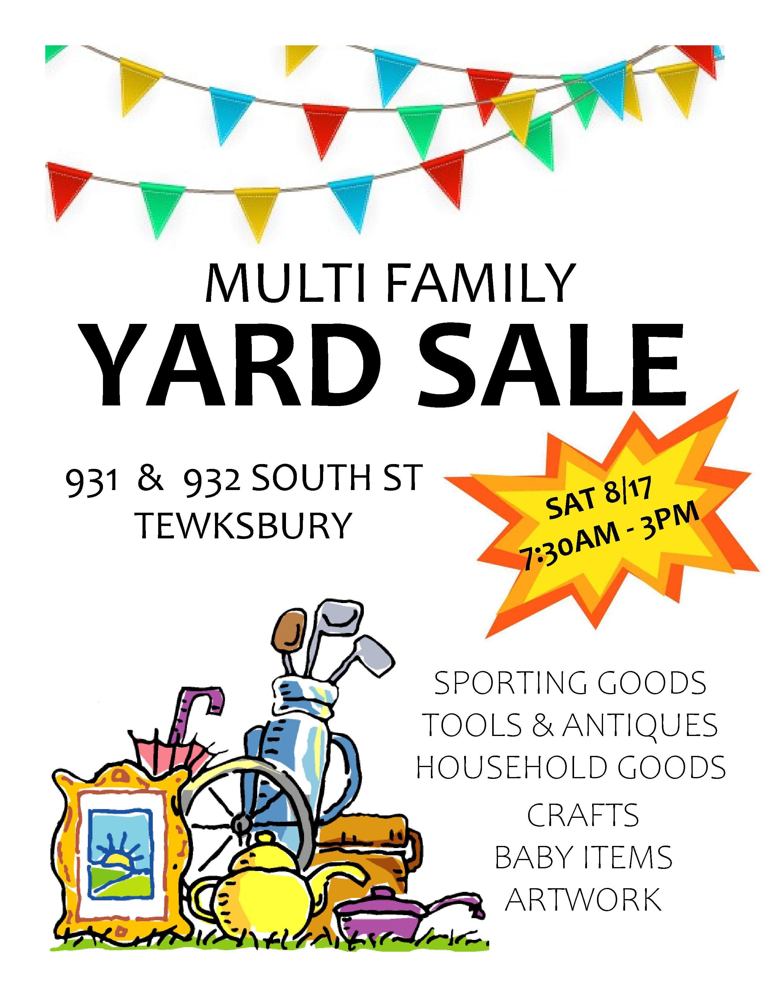 Multi Family Yard Sale 8/17 730am