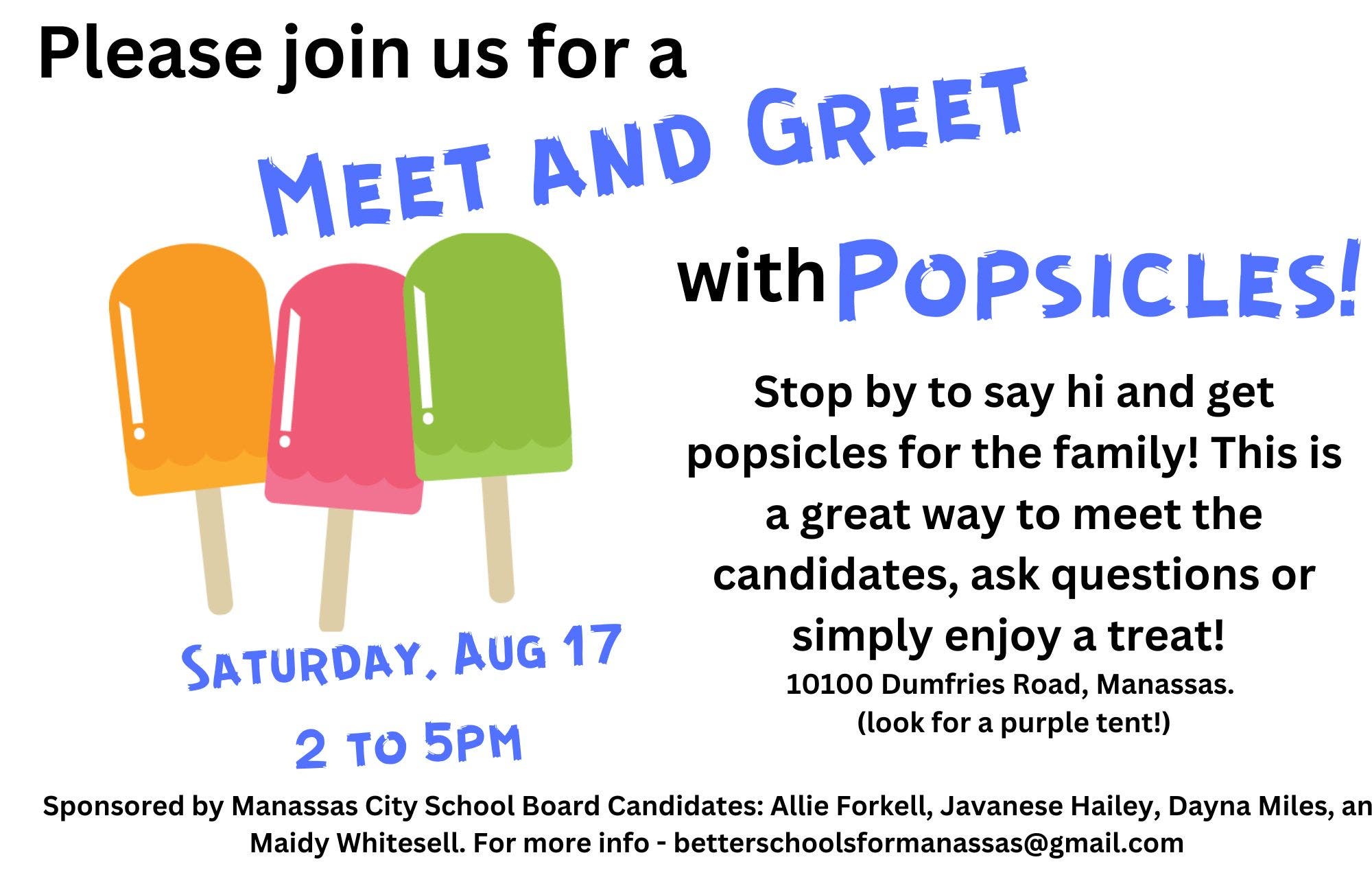 Free Popsicles with the Candidates