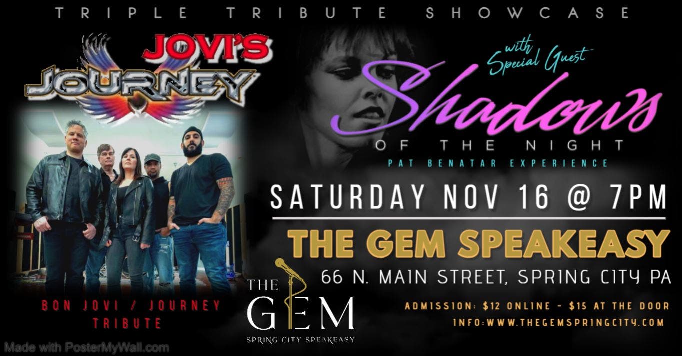 Triple Tribute Showcase at The Gem on November 16th!