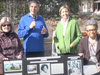 Pat Pavlak, Bernie Wagenblast, Mayor Kathleen Miller Prunty, Betty Crawley (left to right)