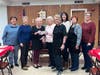 L-R:  Maria Ortolani, Judy Vilas, Rosemary Emigholz, Barbara Hoerner, Cafe Staff Mbr, Lynda Leone, Linda Kreussling, Anna Ievolo