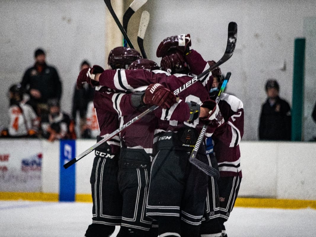 The St. Luke's Hockey team face King School in the FAA Tournament Championship Game