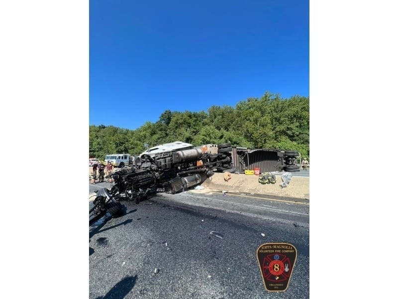 Flipped Tractor-Trailer Closed I-95 Near Joppa: 6 Hurt, Officials Say