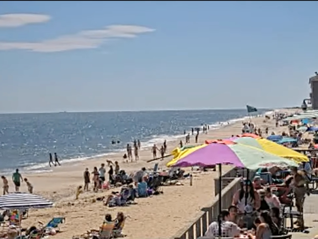 Tobay Beach in Oyster Bay was a popular destination Friday afternoon, according to the town's web cam.