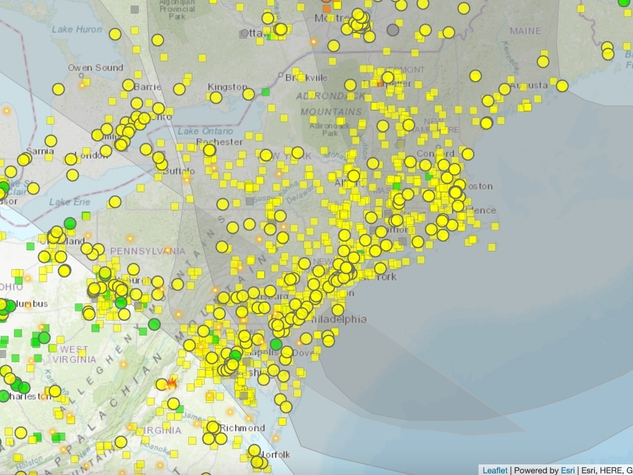 Wildfire smoke is drifting down from Canada.