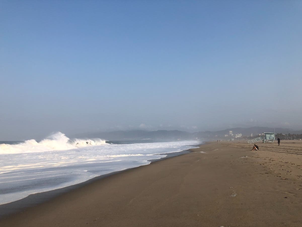 Los Angeles County Department of Public Health officials warn swimmers and surfers before swimming in waters where bacteria levels exceed state standards.