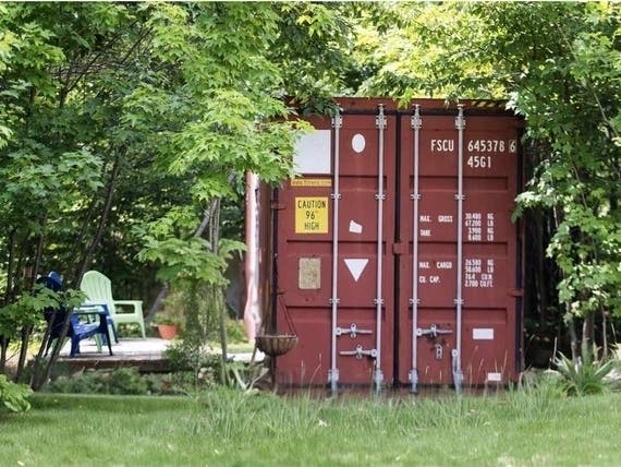 Truly a “tiny home,” this 340-square-foot shipping container home in northern Michigan is perfect as a weekend getaway or a permanent home for someone interested in living off the grid. It’s for sale for $69,900. 