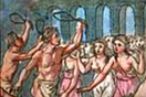 
[image ALT: A crowd of young women against a background of tall narrow arches; in front of them, two young men, naked except for a loincloth, each waving a large object like the handle of a leash. It is an 18c depiction of the ancient Roman festival Lupercalia. The image serves as the icon on this site for 'The Lupercalia' by A. M. Franklin.]
		