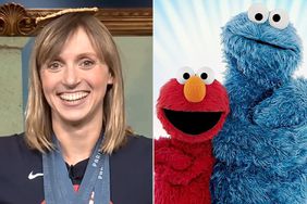 Katie Ledecky and Elmo and Cookie Monster