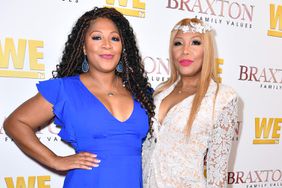 Trina Braxton and Traci Braxton are seen as We TV celebrates the premiere of "Braxton Family Values" at Doheny Room on April 02, 2019 in West Hollywood, California