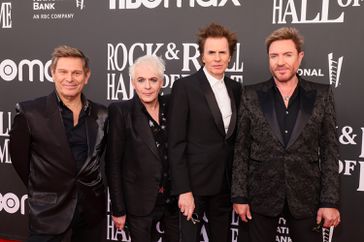 Roger Taylor, Nick Rhodes, John Taylor and Simon Le Bon of Duran Duran attend the 37th Annual Rock & Roll Hall of Fame Induction Ceremony at Microsoft Theater on November 05, 2022 