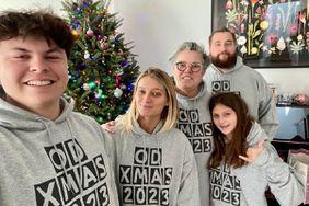 Rosie O'Donnell and Kids Don Matching Hoodies for Christmas Morning