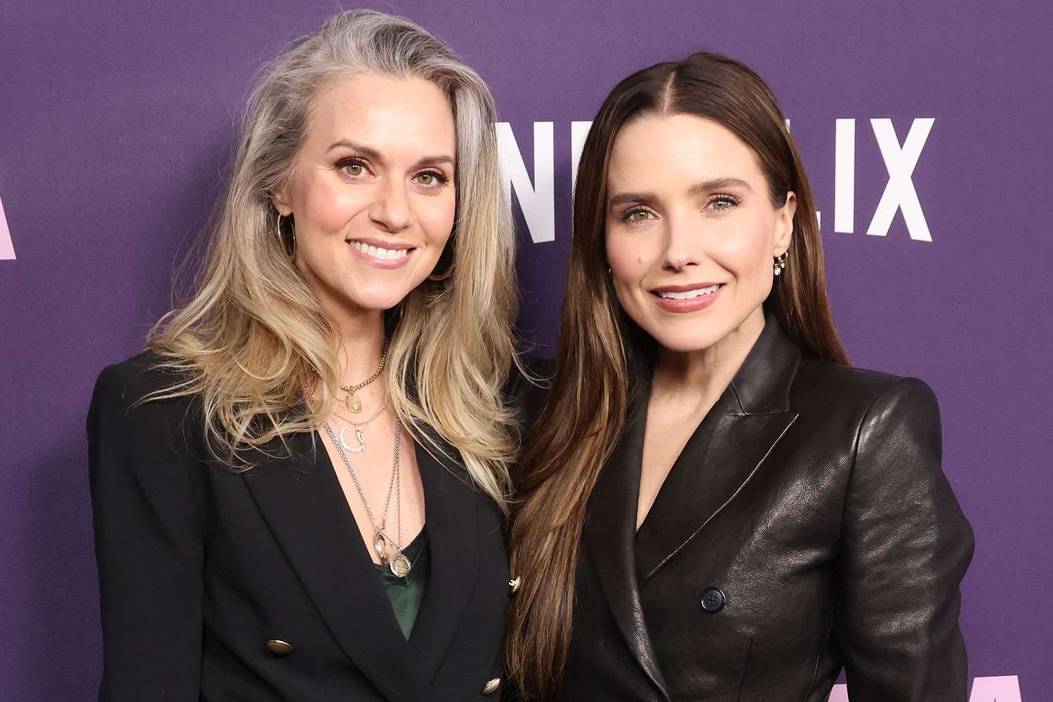 Hilarie Burton and Sophia Bush attend the Netflix "Girls5eva" season premiere at Paris Theater on March 07, 2024 in New York City