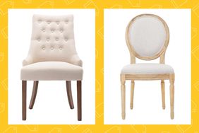 Comfortable dining chairs on Amazon we recommend on a yellow background