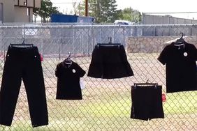 All black clothes outside of El Paso school