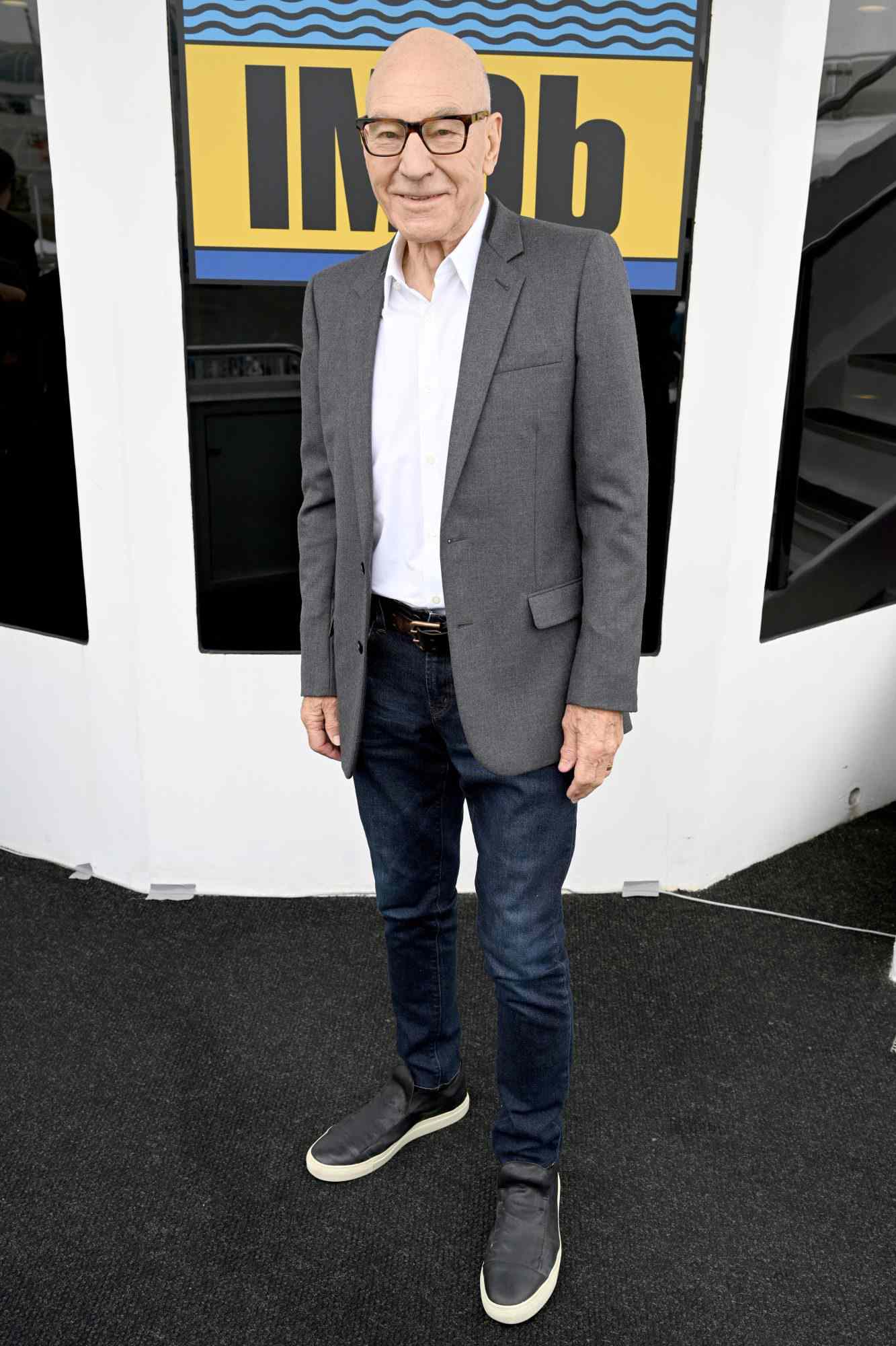 SAN DIEGO, CALIFORNIA - JULY 23: Patrick Stewart visits the #IMDboat At San Diego Comic-Con 2022: Day Three on The IMDb Yacht on July 23, 2022 in San Diego, California. (Photo by Michael Kovac/Getty Images for IMDb)