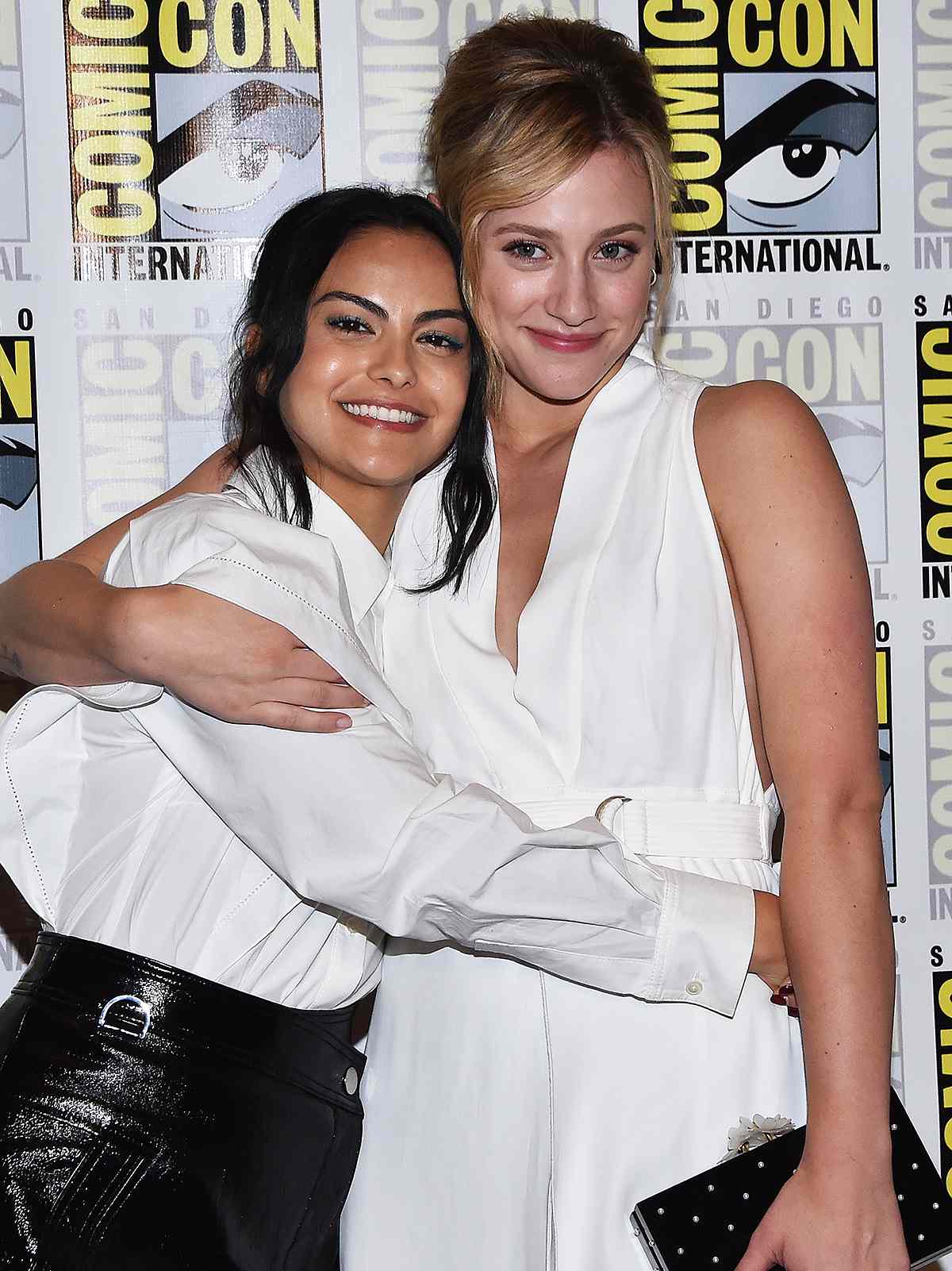 Actress Camila Mendes (L) and Lili Reinhart arrive for the press line of "Riverdale" at Comic Con in San Diego, July 21, 2018.